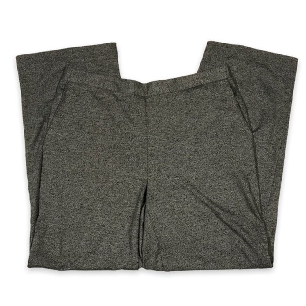 Alfred Dunner Flat Front Elastic Back Marled Knit Gray Pants Women Size 10